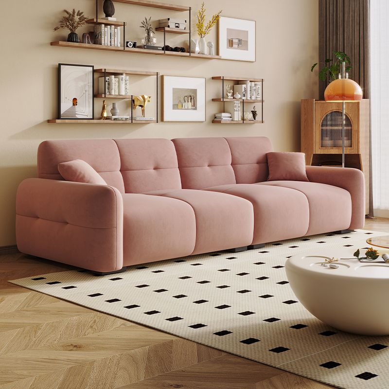 Modish Solid Color Stain Resistant Standard Sofa in Grey/Rose/Emerald Green with 4-seater/5 Person/6-Seater and 2 Pillows