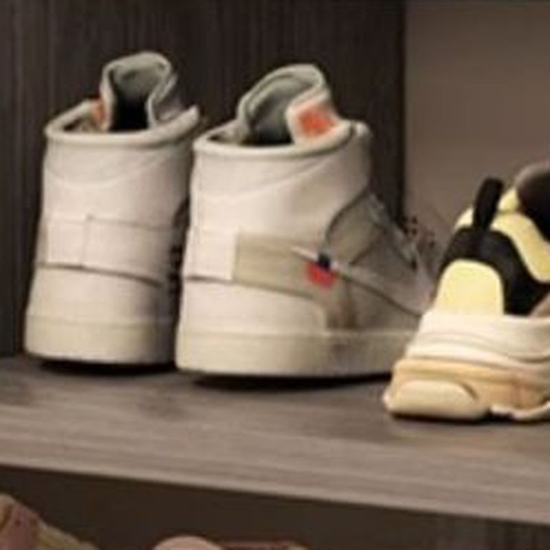 Reclaimed Wood 5 Tiers Shoe Wardrobe with Shelf, Compartments, Cabinet Door, Dustproof, and Closed Back