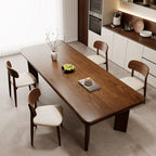 Contemporary Solid Wood Kitchen & Dining Table in Light Brown with Chip Resistant Fixed Legs for 6-person Seat/Seats 10/8 People