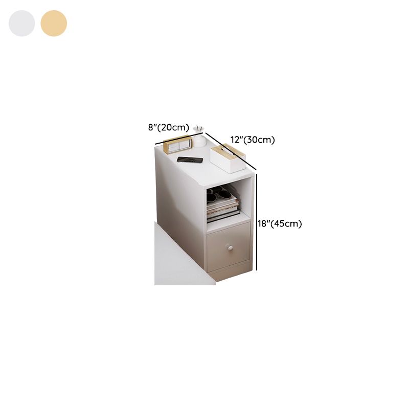 Modish Nightstand With Drawer Organization Featuring 2 Shelves/1 Shelf and Composite Wood Countertop