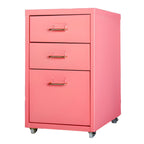 Compact Steel Filing Cabinet with Soft Close Drawers & Casters