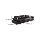 Modish Solid Color Scratch-durable Standard Sofa in Midnight Black, Seats 4/3/2-seater with 2 Pillows