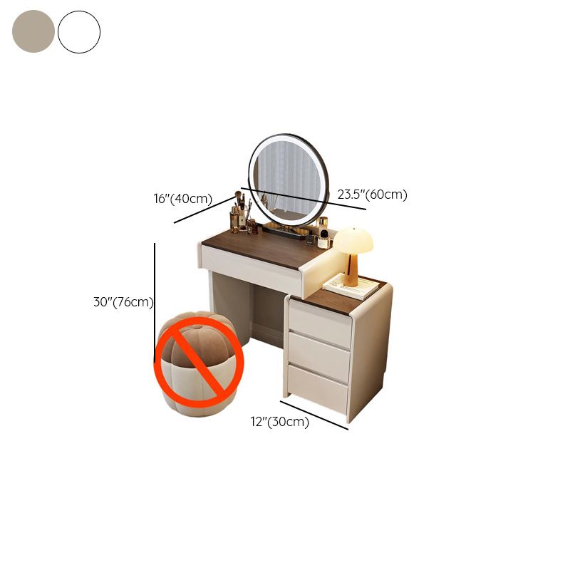 Modish Wood Standard/Small Vanity Set with 5 Drawers and Light Up Mirror