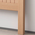 Trendy No Distressing Panel Headboard in Natural Wood, Arched Shape for Twin XL/Full/Queen Bed, Free-standing Installation, Standard Height