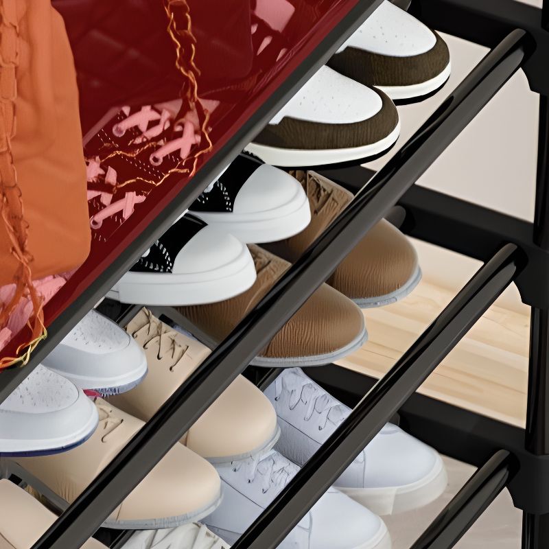 Midnight Black 3 Tiers/5 Tiers/4 Tiers Shoe Shelf with Accessible Storage