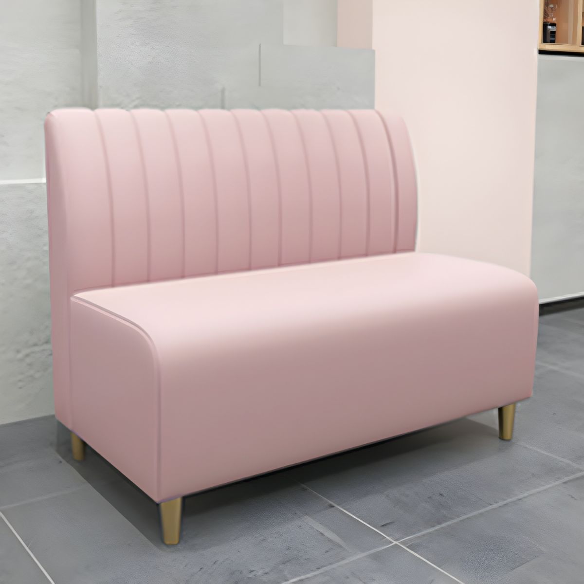 47.27"D x 25.59"W x 33.46"H Glam 2-seat Sewn Pillow Back Sofa for Restaurant