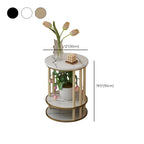 1 Piece 3 Tiers Wooden Circular-shaped Plant Stand Table with 3 Shelves and Solid Base