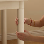 Trendy Rectangular Manufactured Wood Writing Table in Chalk