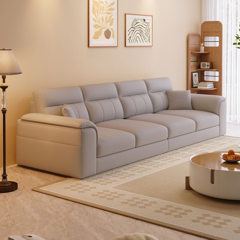 Modish Solid Color Stain Resistant Standard Sofa in Black/Light Gray/Light Brown with 6-Seater/5 Person/4-Seater Capacity and 2 Pillows
