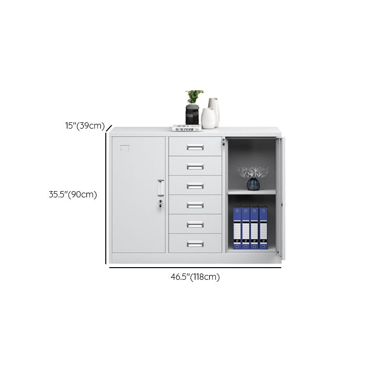 Base Cabinet/Office Console Cabinet with Stockroom Storage, Assembled and Safe, Featuring 2-Wide/1-Wide/3-Wide Compartments