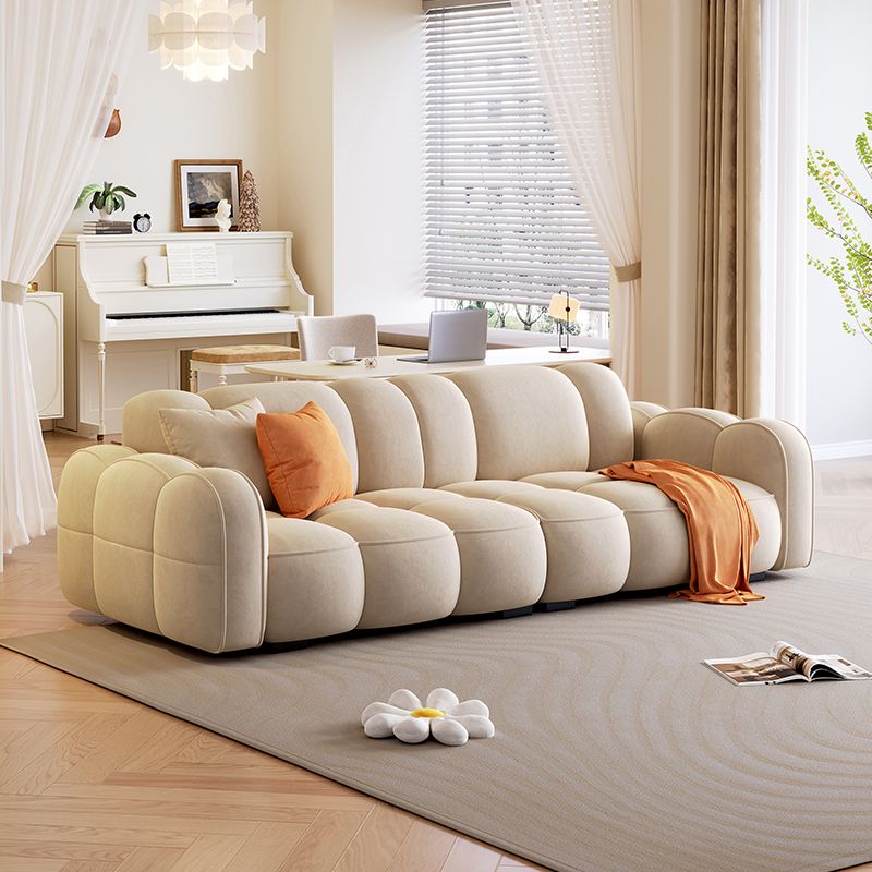 Standard Sofa in Rose/Off-White/Amber Color Flannel with Armrest
