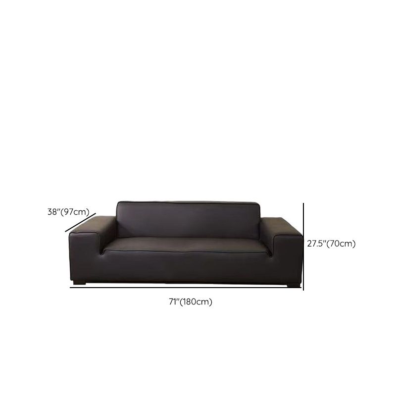 Simplistic Natural Wood Finish Single Sofa with Pleather Upholstery, Armrest, and Legs