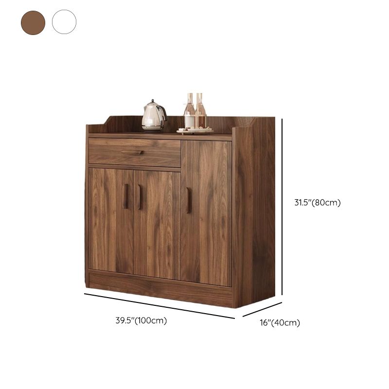 Art Deco Sideboard with 3/1/2 Drawers, Narrow 2 Shelves Larder Storage, Lumber Countertop, and 4/3/2 Doors