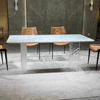 Modish Rectangular Dining Table with Fixed Table Mechanism in White Color