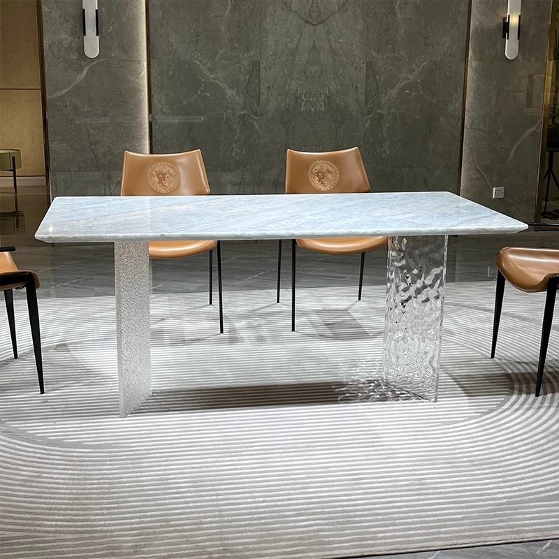 Modish Rectangular Dining Table with Fixed Table Mechanism in White Color