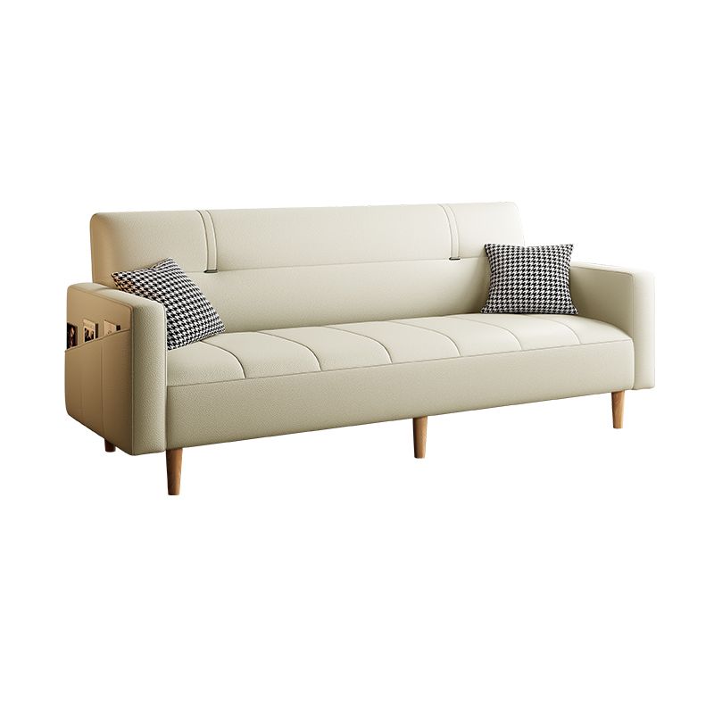 Trendy Solid Color Water Resistant Standard Sofa/Loveseat with Arm, Seating for 2 People/Seats 3, Receptacle Storage, and 2 Pillows