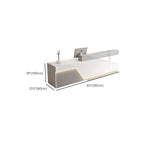 Rectangular Reception Desk with Locker, Hutch, Keyboard Tray, Cable Management, and Filing Cabinet in Manufactured Wood Top