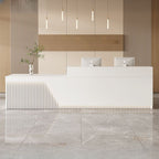 Reception Desk Rectangle with Hutch 2 Drawers/1 Drawer Hutch Keyboard Tray and Filing Cabinet, Manufactured Wood Top