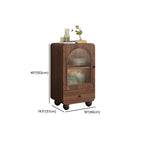 Rectangular Accent Cabinet with Closet, Glazed Door, Cabinet Knobs, Chalk/Sepia Top, Soft Close Drawer, and Stain Resistant Finish