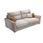 Standard Sofa/Single Sofa with Loose Back, Flannel Upholstery in Light Gray, Arm Included, 4/3 Pillows