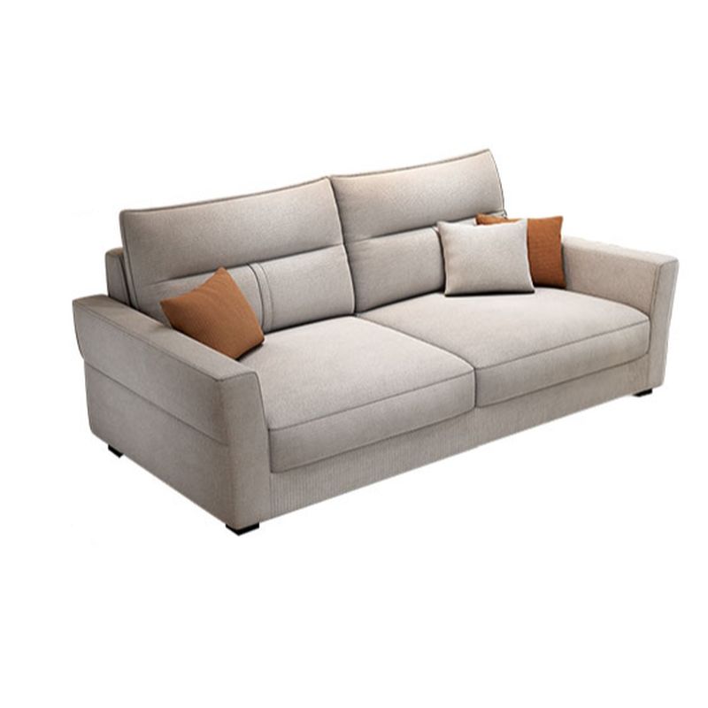 Standard Sofa/Single Sofa with Loose Back, Flannel Upholstery in Light Gray, Arm Included, 4/3 Pillows