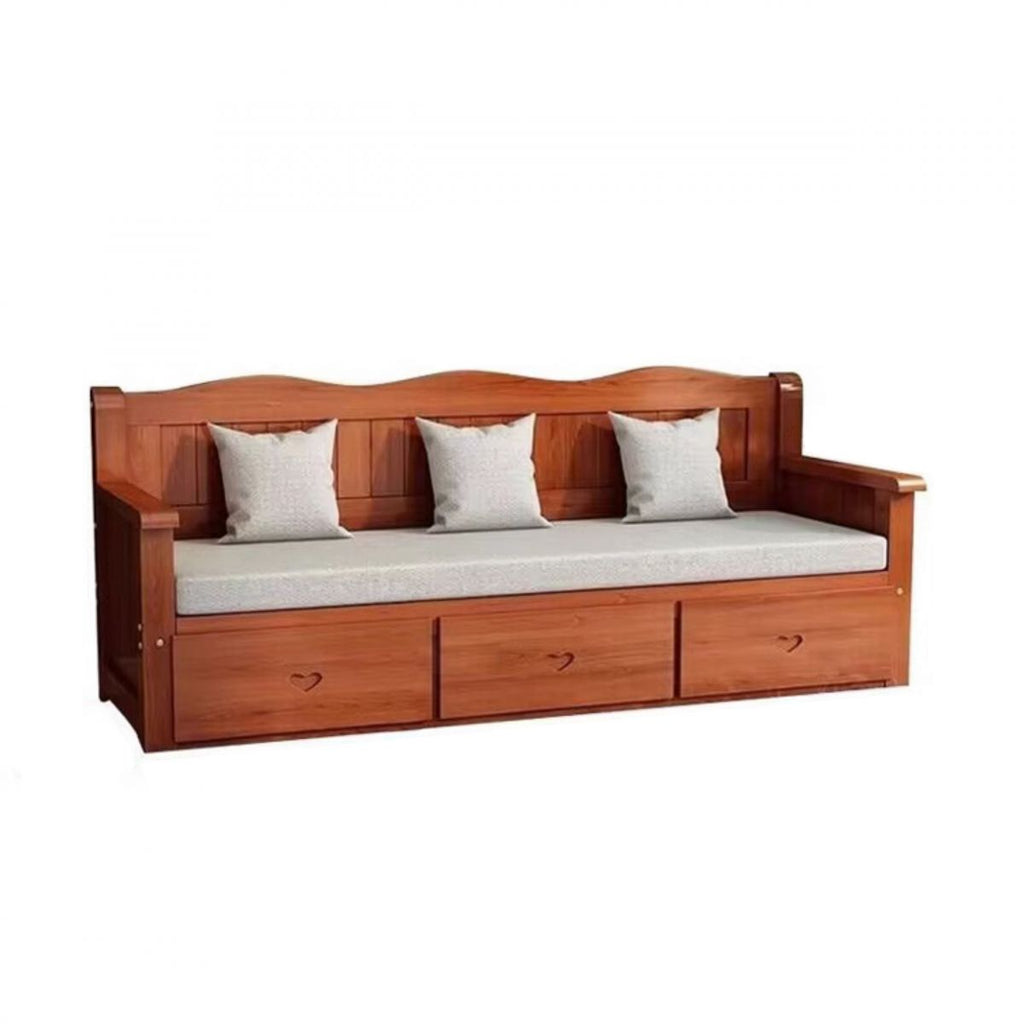 Gray Cotton and Linen Modern Sofa with Storage and Foam Cushioning