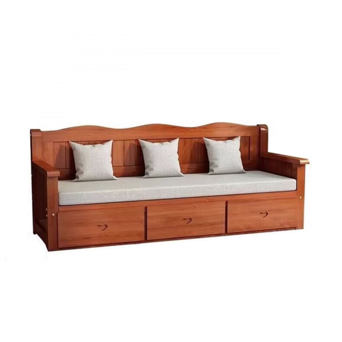 Gray Cotton and Linen Modern Sofa with Storage and Foam Cushioning