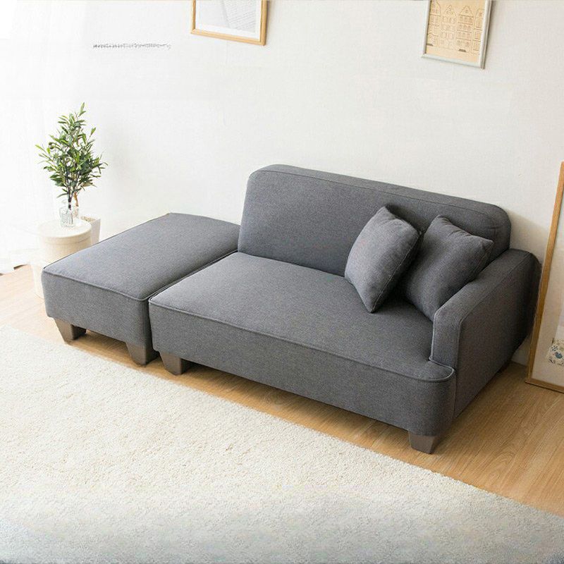 Modern Simple Style Solid Color Right-Arm Chaise Chair for Bedroom with 2 Pillows
