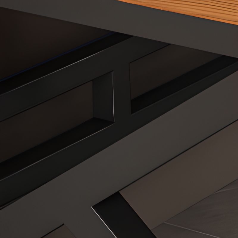 Chalk/Black Rectangular Metal Table with Cable Management and Crack Resistant Twin Support Base, Featuring Rounded Corners