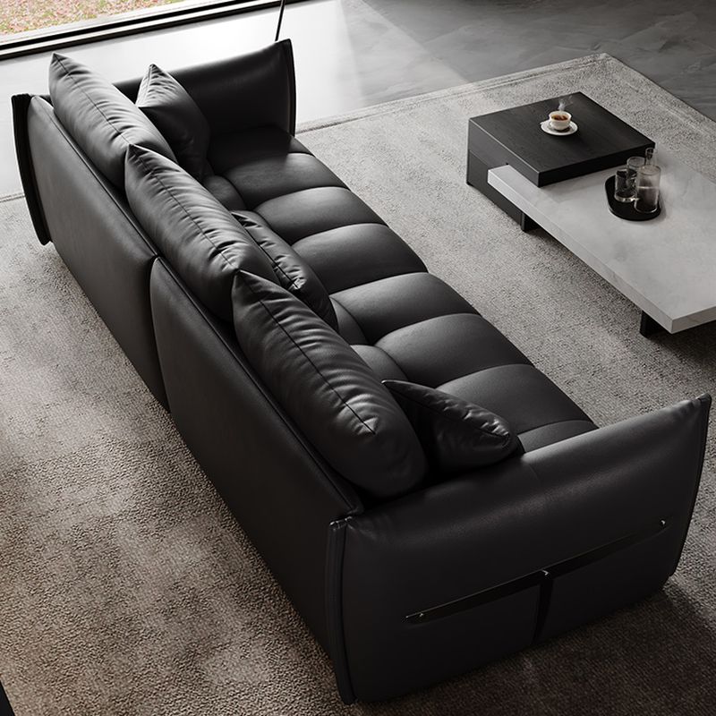 Tear Resistant Black Standard/Single Sofa with Arm and 3/1 Pillows