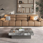 Mocha Full Grain Leather Standard/Single Sofa with 3/1 Pillows