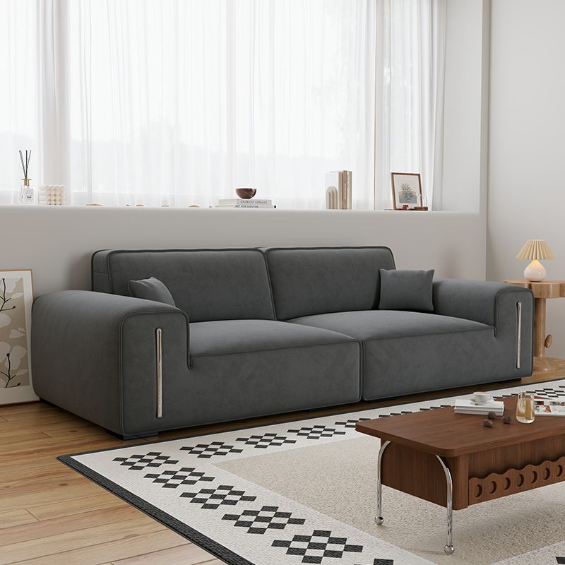 Drawing Room Standard Sofa in Black/Light Gray/Light Brown with Armrest