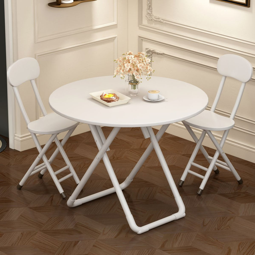 Laminate Dining Table with Crossed Legs, Foldable Square Top for 2-seater, Anti-Fouling