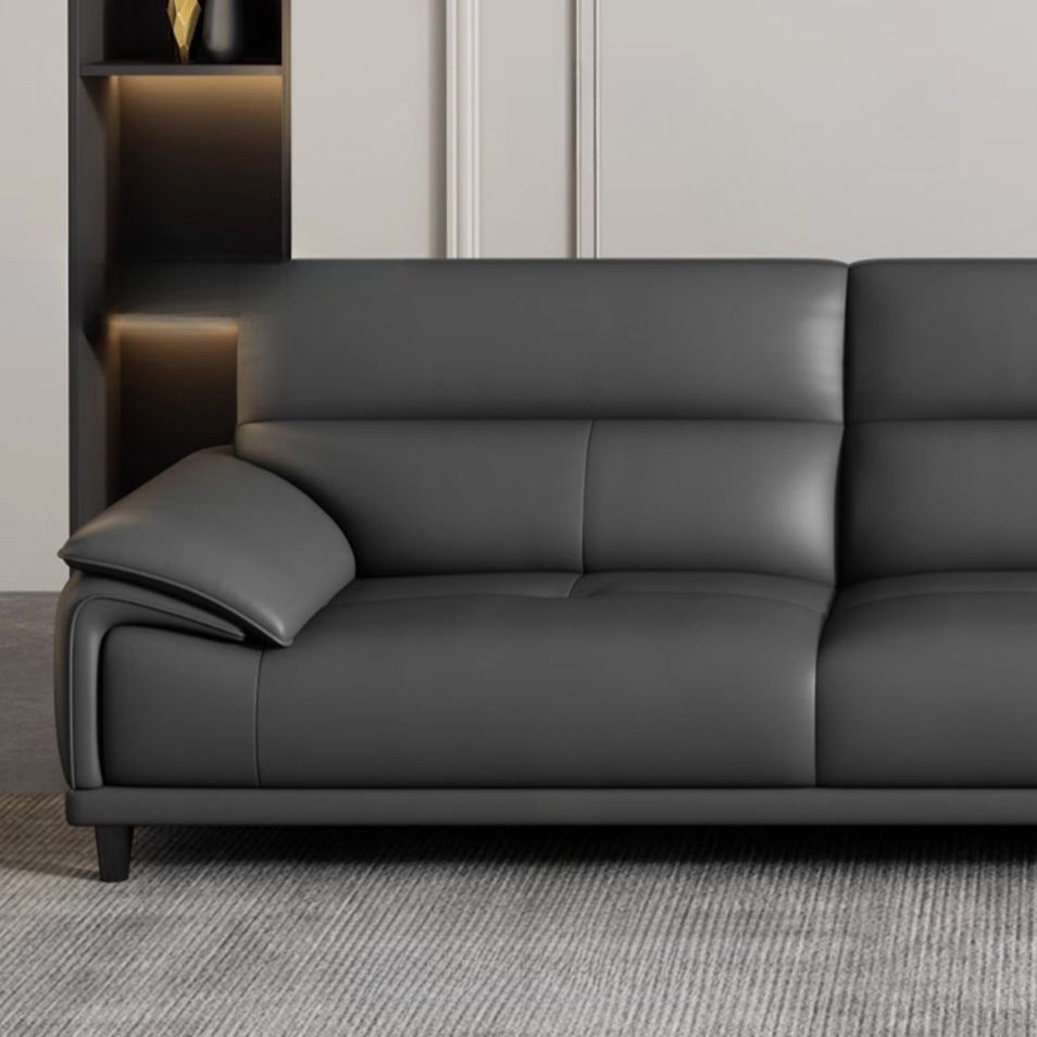 Contemporary Modern Solid Color Tear Resistant Standard Sofa/Loveseat in Ink with 4-seater/3/2 People and 2 Pillows