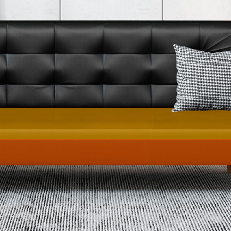 Standard Sofa in Midnight Black/Cerulean/Olive Green with Pu Leather and Armrest