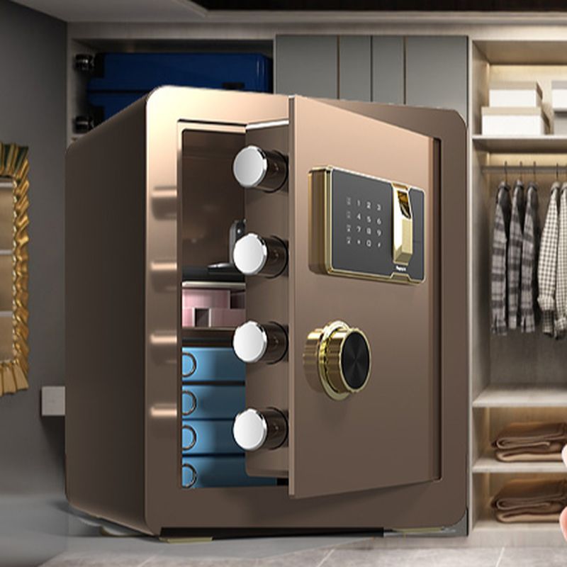 Steel Security Safe with Battery, Lockable with Keys and Shelves
