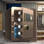 Steel Security Safe with Battery, Lockable with Keys and Shelves