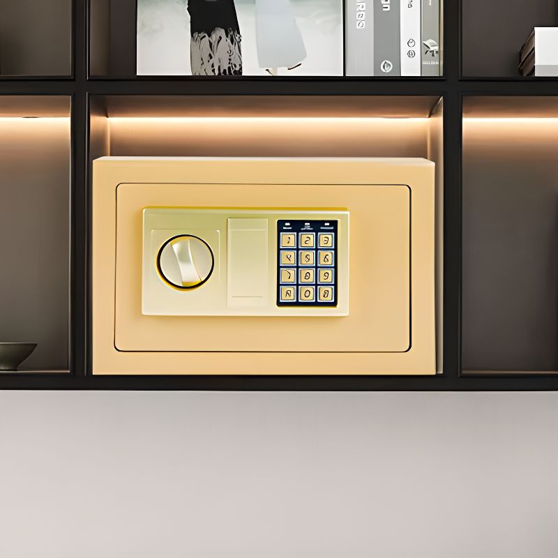 Steel Security Safe with Battery Included, Pry Resistant, Lockable with Keys