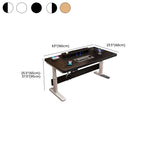 Casual Adjustable Height Standing Desk with Abrasion Resistance, T-Shape Base, Ink/Chalk/Light Brown Top, Self-supporting, Programmable Memory Controller