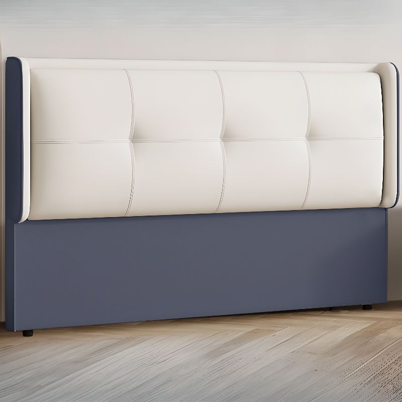 Trendy Panel Headboard with No Distressing, Piled Tufted Rectangle Design for Full/Queen Bed, Sponge Upholstery Fill, Standard Height