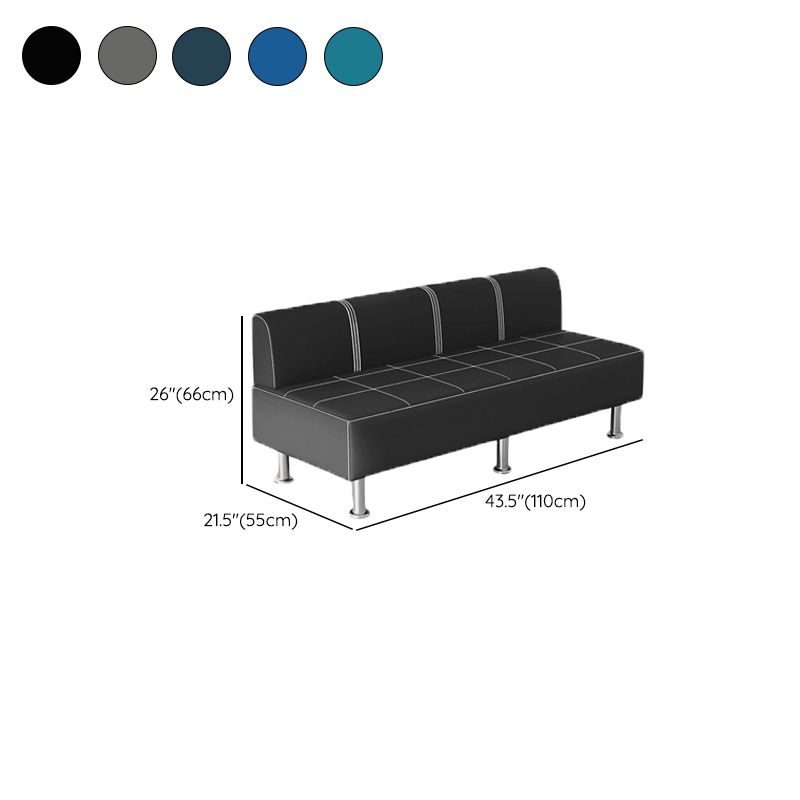 Simplistic Metallic Loveseat with Metal Legs