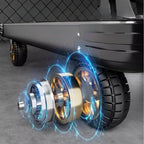 Midnight Black Steel Cart for All Ages with Swivel Wheels and Self-supporting Orientation