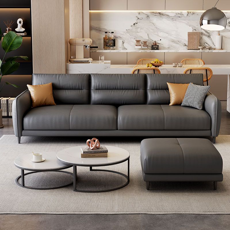 Contemporary Modern Solid Color Water Resistant Standard Sofa/Loveseat/Single Sofa in Ink for 3/4-seater/2 People with 3 Pillows/2 Pillows/1 Pillow