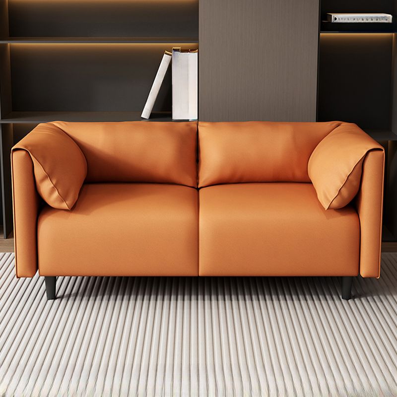 Drawing Room Loveseat with Light Gray/Olive Green/Amber Color Upholstery and Armrest