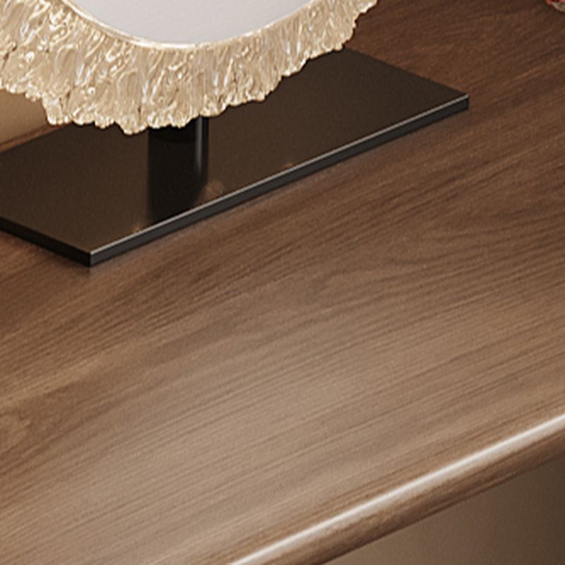 Large Vanity Set with Upholstered Chair in Chalk, 6 Drawers, Polymer Frame, LED Lighting, 2-in-1 Design