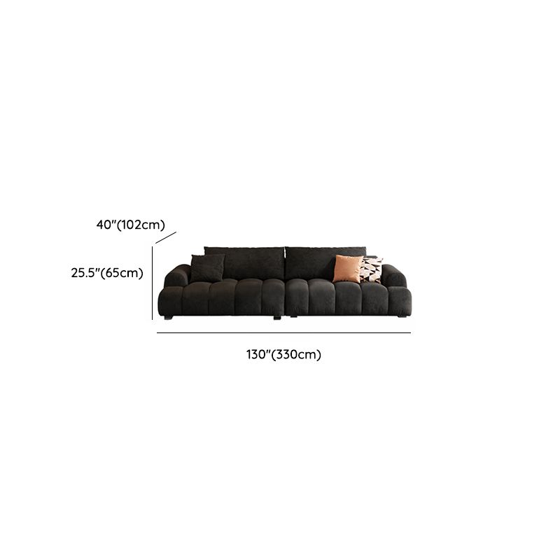 Modish Solid Color Scratch-durable Water Resistant Standard Sofa/Loveseat in Black, Seats 3/4-seater/5 Person with 3 Pillows