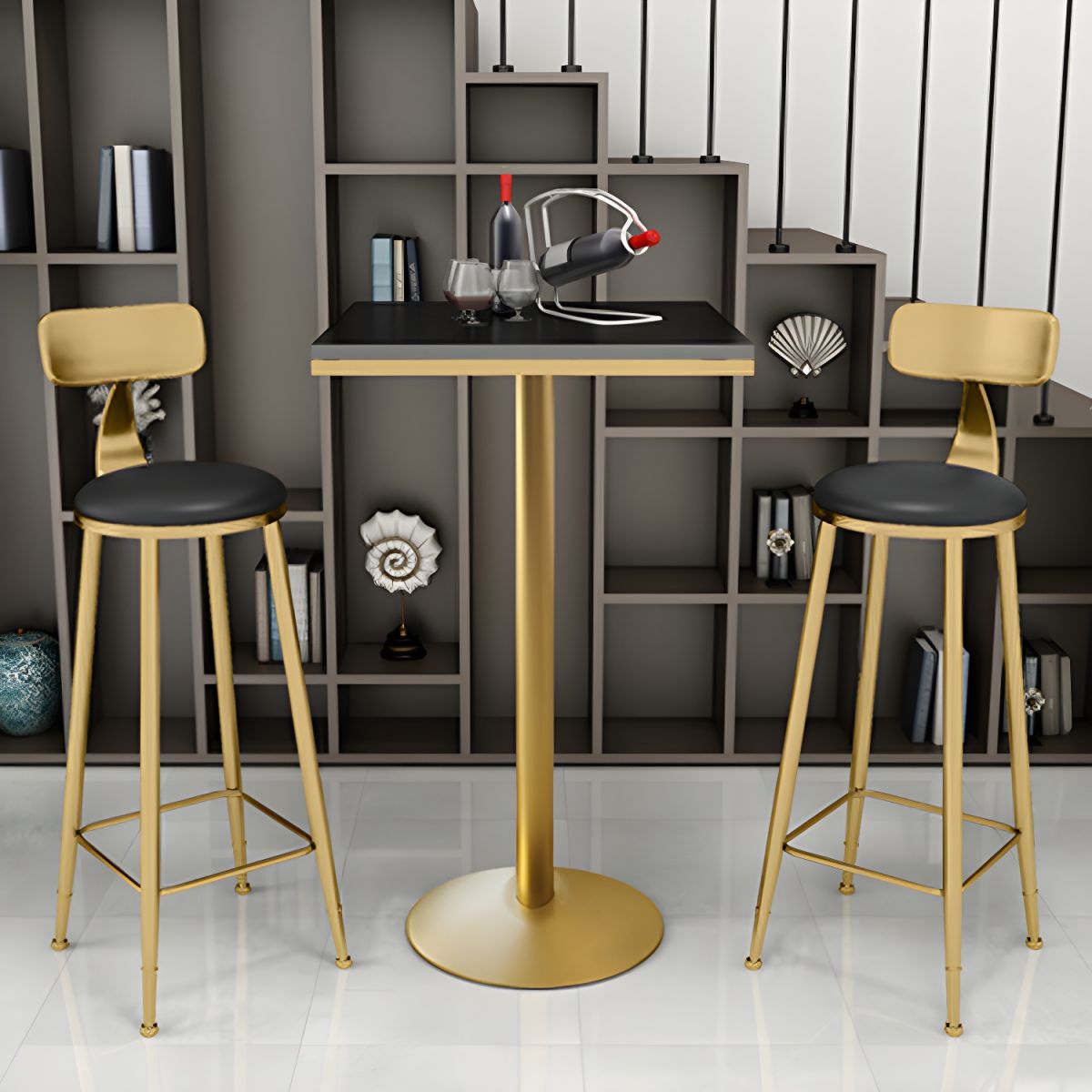 Glam Bar Pub Table Set 1/3/5 Pieces Bar Table and Stools for Dining Room