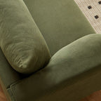 Contemporary Modern Solid Color Scratch-durable Loveseat in Midnight Black/Light Brown/Off-White, 2-seater with 1 Pillow