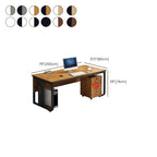 Cocoa/Black/Chalk Rectangular Metal Base Scratch Resistant Desk with Toboggan Base, Cable Management, CPU Storage, and Front Splash