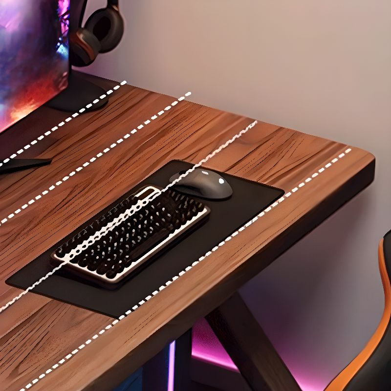Casual Writing Desk with Easy Assembly and Scratch-proof Sleigh Base in Sepia Engineered Wood